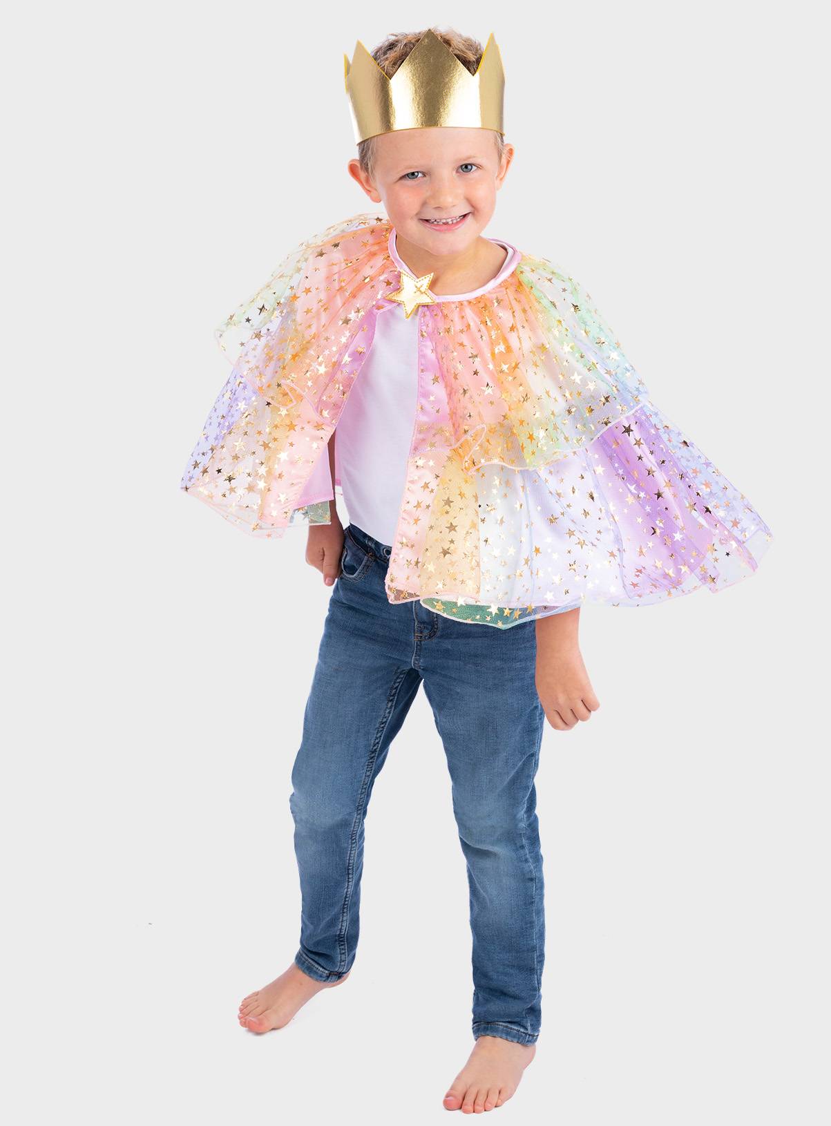 Rainbow Star Cape & Crown Fancy Dress Set One Size - Image 3
